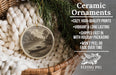 Ceramic ornaments, a wicker basket, and a pine tree are featured in the image.