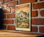 A 5c postage stamp featuring a fish illustration on a brick wall.
