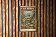 A U.S. postage stamp featuring a chum salmon, a type of fish, against a wooden background.