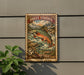 A vintage postage stamp featuring a fish jumping out of the water, with the text "Dolly Varden" and "U.S. Postage" printed on it.