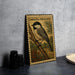 A metal stamp featuring a black and white bird perched on a branch, with the text "CAROLINA CHICKADEE" and "USA" printed on it.