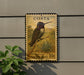 A postage stamp depicting a hummingbird, with the text "COSTA" and "10c" printed on it.