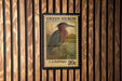 A postage stamp featuring a heron, with the text "GREEN HERON" and "U.S. POSTAGE 20¢" printed on it.