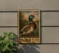 A metal sign featuring a detailed illustration of a Mallard duck, with the text "MALLARD DUCK" below the image.