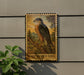 a framed illustration of a sharp-shinned hawk perched on a branch, with the text "SHARP-SHINned Hawk" below the image.