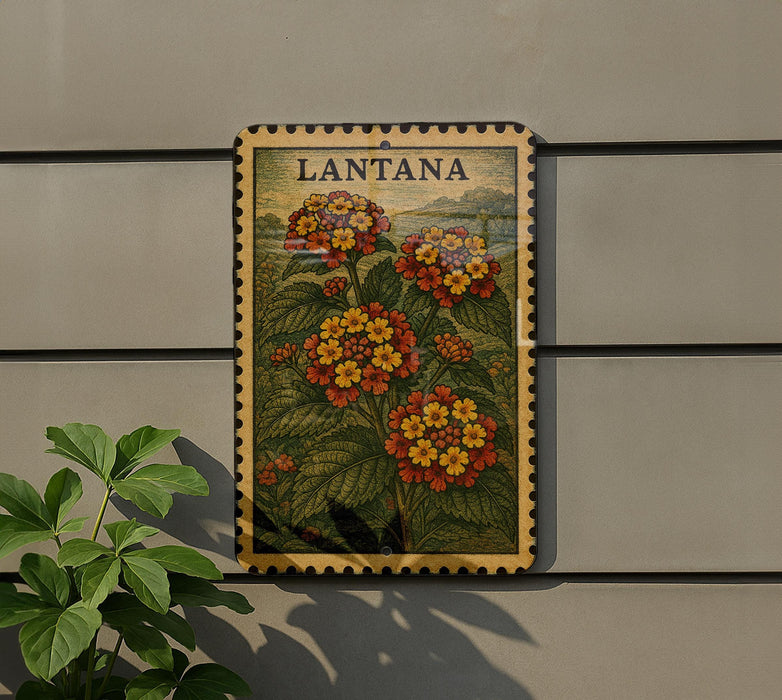 A framed illustration of a plant with yellow and red flowers is displayed on a wall, with a potted plant to the left.