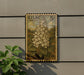 A postage stamp featuring a large image of a white lilac flower, with the word "LILAC" and the value "5c" printed on it. The stamp is mounted on a wall, and there is a plant next to it.