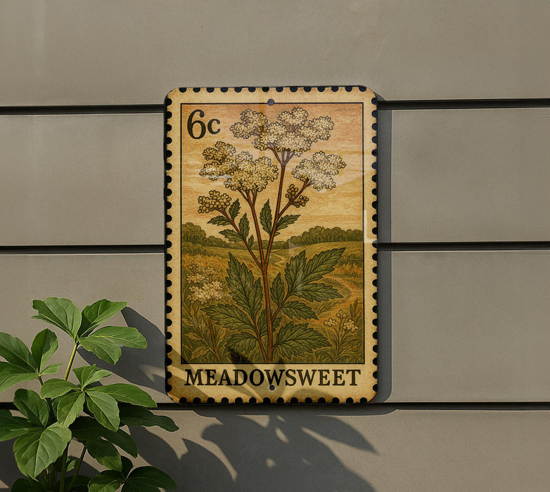 a wooden stamp-like plaque with a floral design, mounted on a wall next to a plant.