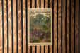 A 20c US postage stamp featuring a wild ginger plant is displayed on a wooden wall.