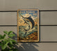 A vintage-style postage stamp featuring a blue marlin fish, with the text "BLUE MARLIN 10¢" printed on it.