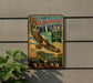 A vintage-style metal sign advertising the "Hazel Bazemore Hawk Watch" in Texas, featuring an illustration of a hawk in flight.