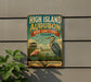 A vintage-style sign for the High Island Audubon Bird Sanctuary in Texas, featuring illustrations of various bird species.