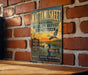 A vintage-style metal sign for the Mattamukkee National Wildlife Refuge in North Carolina, featuring an illustration of ducks and a bird in a natural setting.