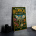 A vintage-style metal sign for the Missouri Botanical Garden in St. Louis, Missouri, featuring a colorful illustration of the greenhouse and flowers.