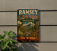 a vintage metal sign for Ramsey Canyon Preserve in Arizona, with a bird and a butterfly in the background.