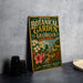 A vintage-style metal sign for the State Botanical Garden of Georgia, featuring colorful illustrations of flowers and a building.