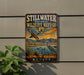 A vintage-style metal sign for the Stillwater National Wildlife Refuge in Nevada, featuring an illustration of ducks and other wildlife against a scenic landscape.