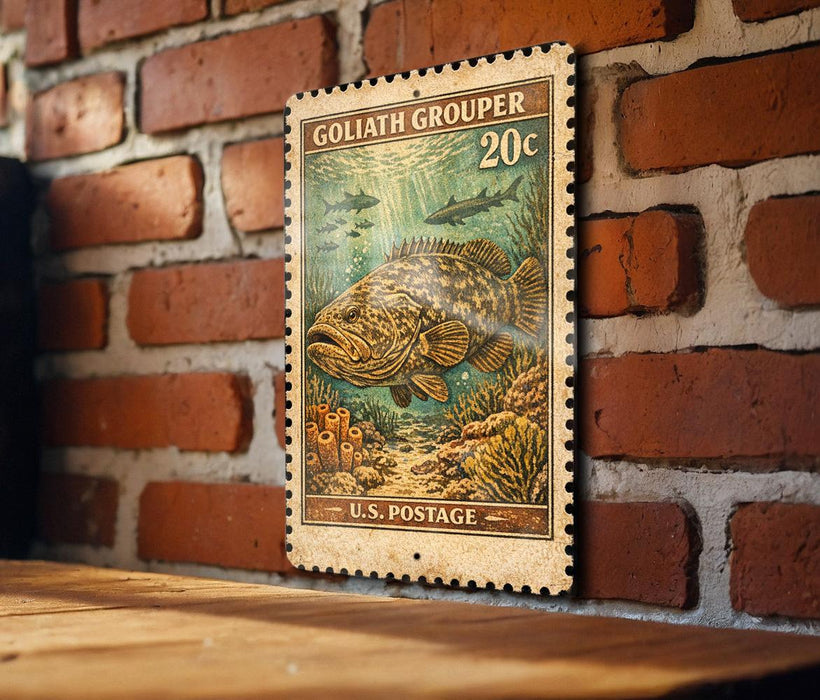 A 20c postage stamp from the Golith Group, featuring a detailed illustration of a fish swimming underwater.