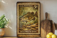 Smallmouth Bass Vintage Stamp Style Metal Sign, Fishing Cabin Decor, Angler Gift, Lake House Wall Sign