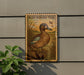A framed illustration of a blue-winged teal duck is displayed on a wall, with a plant to the left.