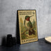 A vintage postage stamp featuring a colorful illustration of a broad-tailed hummingbird, sitting on a branch.