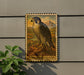 a framed illustration of a peregrine falcon, with the text "Peregrine Falcon" below the image.