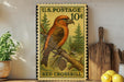 Red Crossbill Vintage Stamp Style Metal Sign, Songbird Nature Decor, Bird Lover Gift, Cabin Wall Sign, Wildlife Plaque