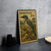 A metal stamp depicting a blue jay perched on a branch, with the text "SCRUB JAY 20c" printed on it.