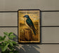a bird, specifically a blue and white swallow, perched on a tree stump.