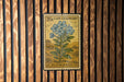 A 20 Cape Leadwort postage stamp from Plumbago is displayed on a wooden wall.
