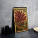 A 20c postage stamp from the United States, featuring an illustration of a redbud tree, is displayed on a table.