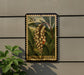 A 20c postage stamp featuring a detailed illustration of a plant with green leaves and yellow flowers, mounted on a wall next to a plant.