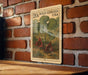 A 20c wild ginger stamp from the United States is displayed on a brick wall, featuring a detailed illustration of the plant.