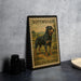 A metal sign featuring an illustration of a Rottweiler dog in a field, with the text "ROTTWEILER DEUTSCHLAND" printed on it.