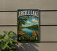 A vintage-style sign for Argyle Lake State Park in Illinois, featuring a scenic image of the lake and surrounding landscape.