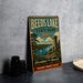 A vintage-style metal sign for Beeds Lake State Park in Iowa, featuring a scenic illustration of the lake and surrounding landscape.