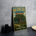 A vintage-style metal sign for Big Oak Tree State Park in Missouri, featuring an illustration of a large oak tree and a sign that reads "Big Oak Tree".