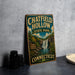 A vintage-style metal sign for Chatfield Hollow State Park in Connecticut, featuring a waterfall and forest scenery.