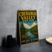 A vintage metal sign for Chenango Valley State Park in New York, featuring a scenic illustration of a river and forest landscape.