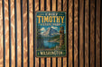 A vintage-style metal sign for Chief Timothy State Park in Washington, featuring a mountain landscape and a Native American-style canoe.