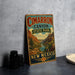 A vintage-style metal sign for Cimarron Canyon State Park in New Mexico, featuring a scenic illustration of the canyon landscape.