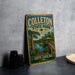 A vintage-style metal sign for Colleton State Park in South Carolina, featuring a scenic illustration of the park's landscape.