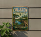 A vintage-style metal sign for Colleton State Park in South Carolina, featuring a scenic illustration of a river, bridge, and surrounding landscape.