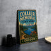 A vintage-style sign for Collier Memorial State Park in Oregon, featuring a scenic landscape with mountains, a lake, and pine trees.