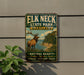 A vintage-style sign for Elk Neck State Park, Maryland, featuring an illustration of a deer in a natural setting.