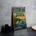 A vintage-style sign for Estero Bay Preserve State Park in Florida, featuring an illustration of a person kayaking and a bird, along with the text "Explore Nature's Paradise" and "Protect - Preserve - Enjoy".