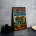 A vintage-style metal sign for the Felix Valle House, a historic site in Missouri, with a colorful illustration of the house and surrounding landscape.