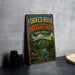 A vintage-style metal sign for the Forked River Mountain in New Jersey, featuring a scenic mountain landscape and a river.