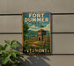 A vintage-style metal sign for Fort Dumber State Park in Vermont, featuring a wooden tower and a scenic landscape.