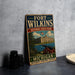 A vintage-style metal sign for Fort Wilkins Historic State Park in Michigan, featuring an illustration of the fort and surrounding landscape.